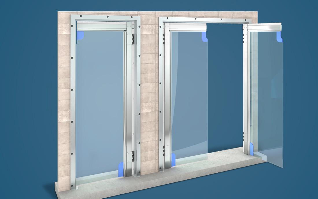 Маятниковые двери пленочные специального назначения МД(Пл-СН-Fix90)