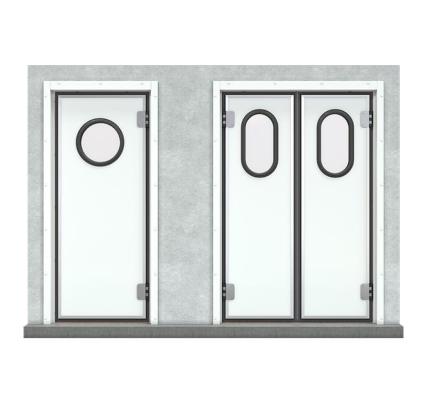 Маятниковые двери с фиксацией 90 градусов